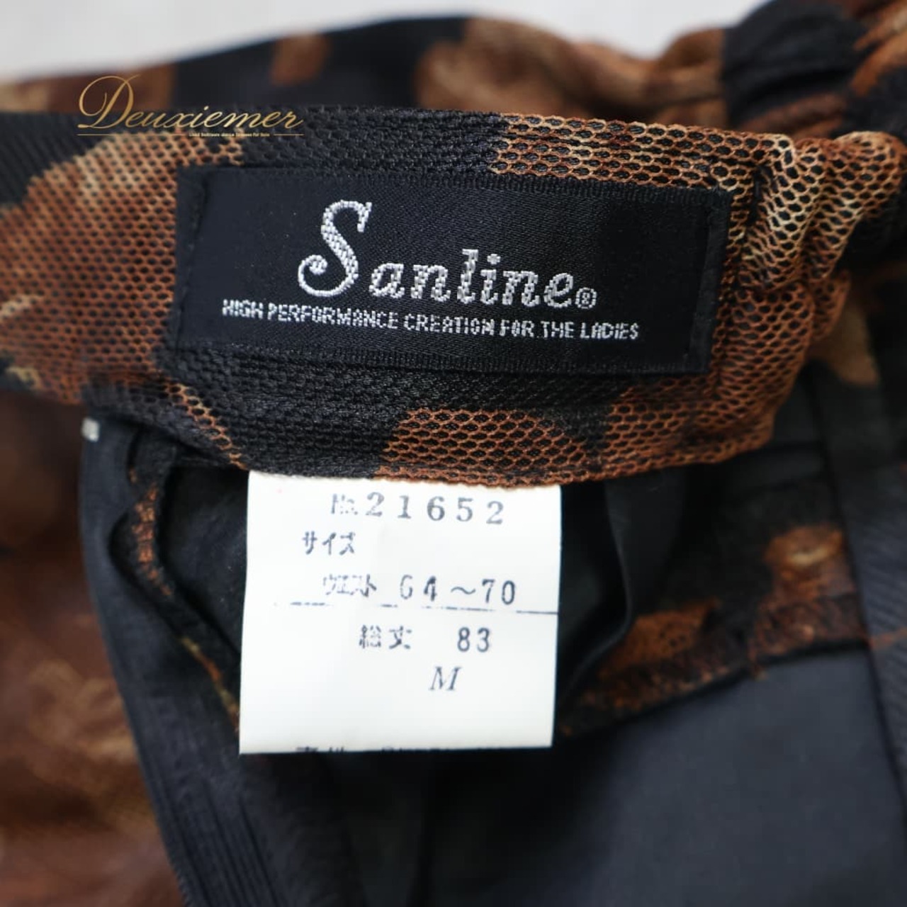 社交ダンス 衣装 Sanline サンリーヌ スカート レッスンウェア ブラック系 花 花柄 黒 茶 レース 日本製 練習 レッスン 上品 ダンス衣装 イベント ステージ レディース おしゃれ ブラウン系