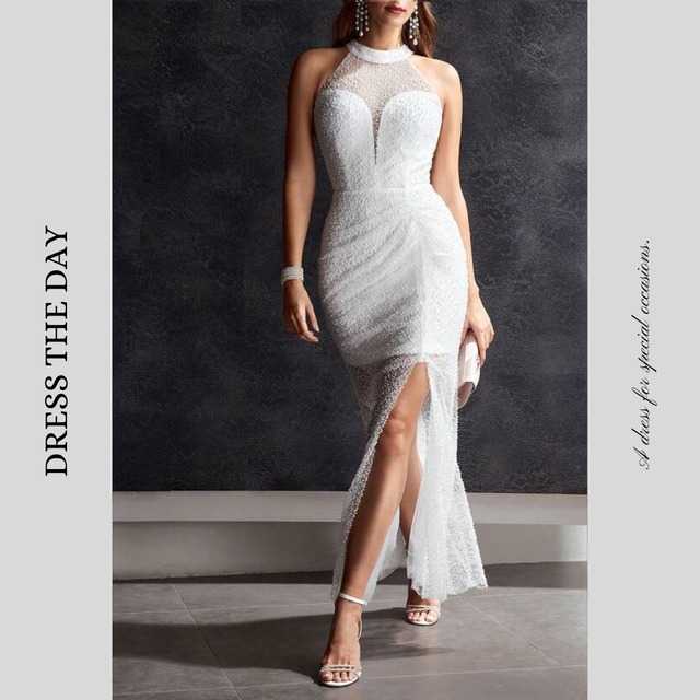 シアービジュータイトドレス W0099