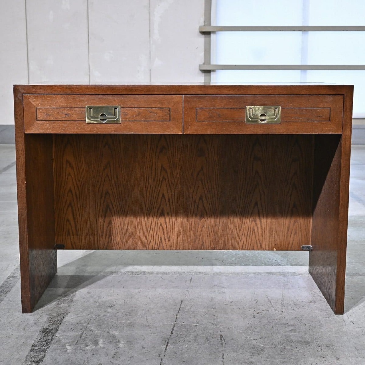 カリモク ドマーニ「Morganton/モーガントン」コンソールデスク 書斎 机 ヒッコリーブラウン オーク材 クラシカル karimoku domani 【 中古家具/中古インテリア/USED家具ユーズド家具/リサイクル】