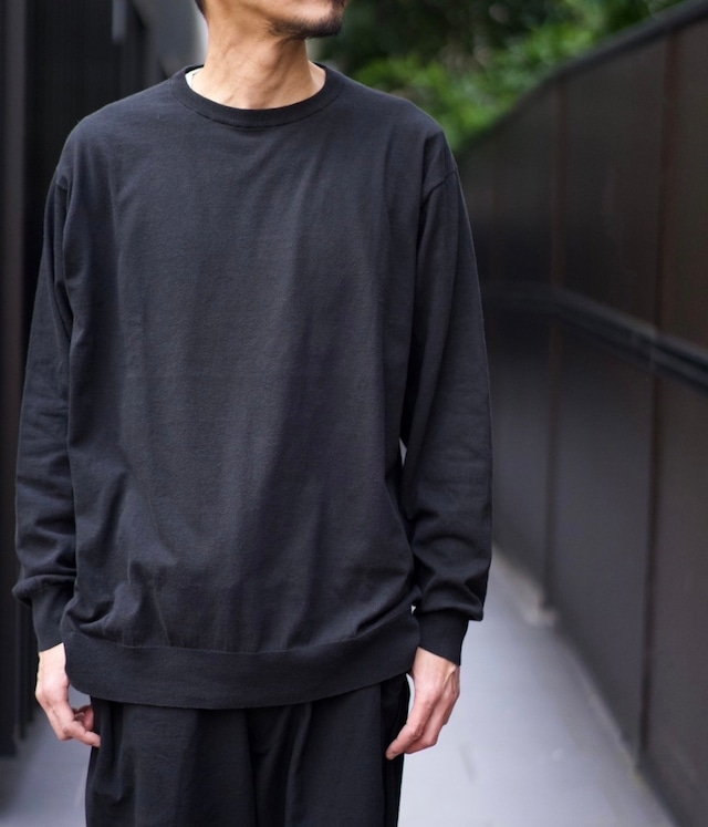 COMOLI(コモリ) /  コットンクルーネックニット-FADE BLACK-(Z01-06011)