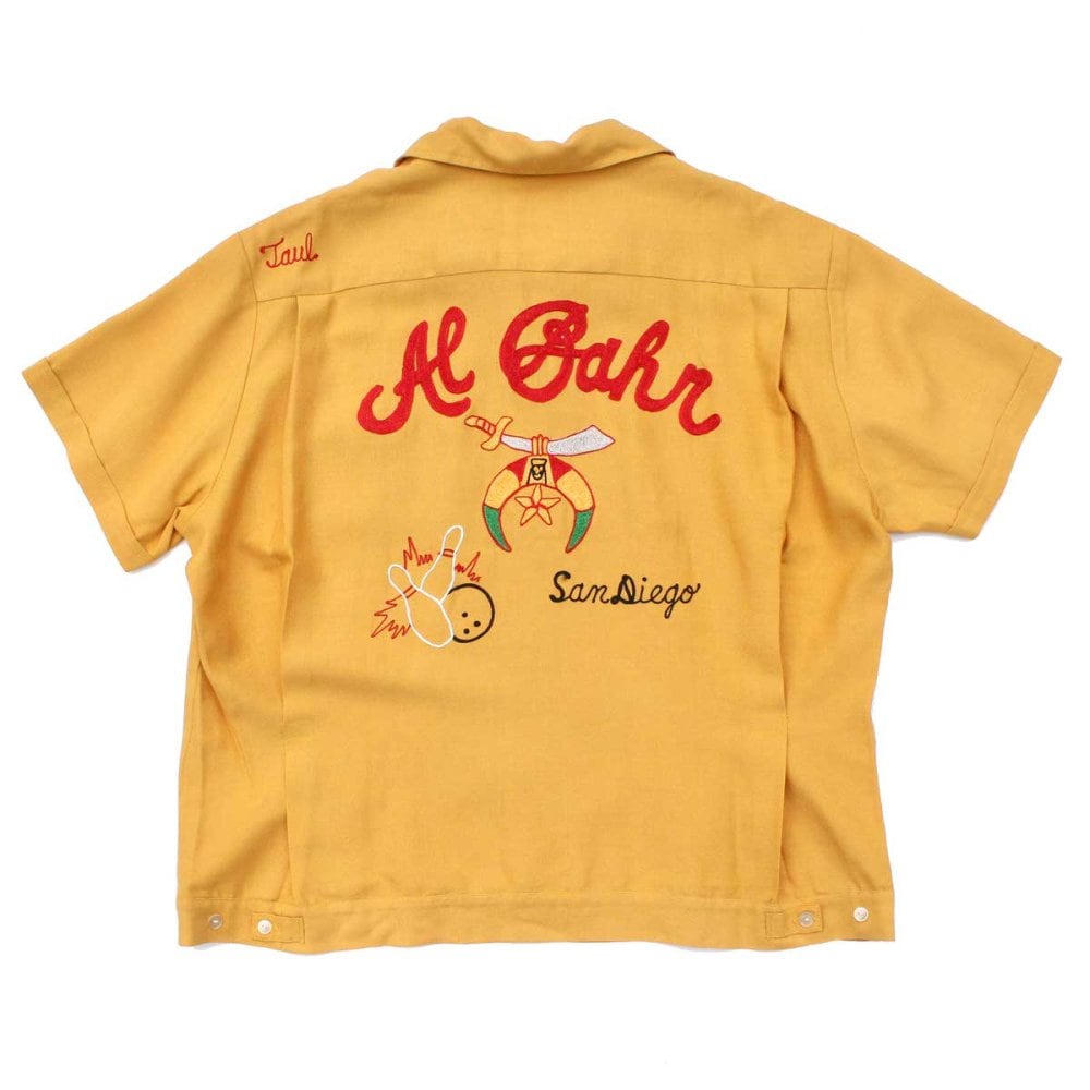 Vintage S/S Rayon Bowling Shirt [Unknown Brand - Shriners] [1950s-] XL  Mustard | beruf powered by BASE