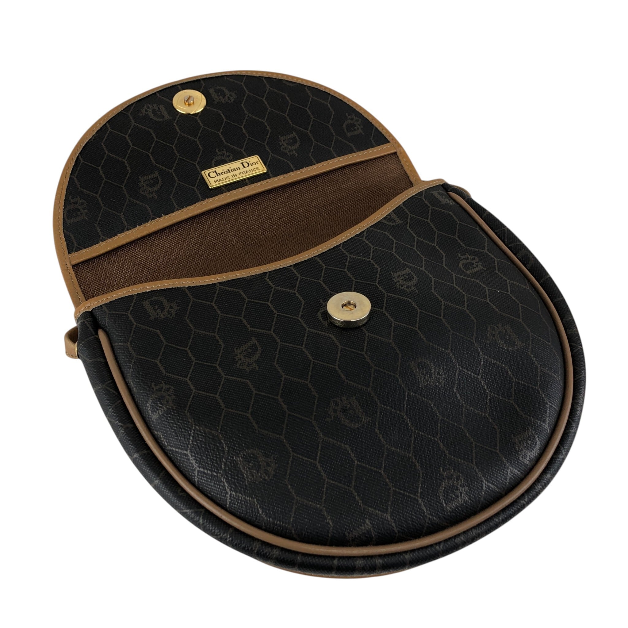 美品✨ディオール ミニ ショルダーバッグ CD金具 ハニカム柄 PVC ブラック Christian Dior クリスチャン ディオール ハニカム柄 ショルダーバッグ