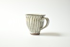 小代瑞穂窯 / 福田るい : しのぎマグカップ 白 縦しのぎ