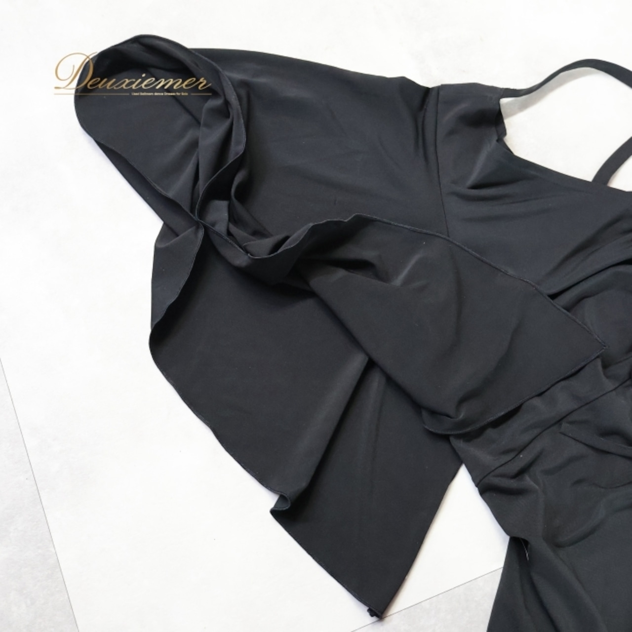 社交ダンス 衣装 トップス ブラウス ブラック系 チャコットロイヤルダンス Chacott ROYAL DANCE 黒 日本製 リボン 練習 レッスン 伸縮 ストレッチ シンプル 上品 かわいい ダンス衣装 ステージ イベント パーティー