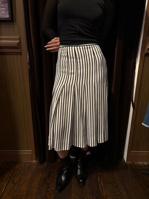 GIVENCHY / Striped Pleated Skirt (O)