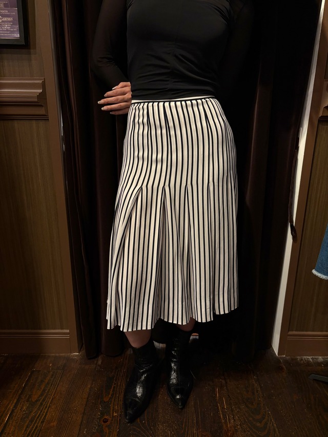 GIVENCHY / Striped Pleated Skirt (O)