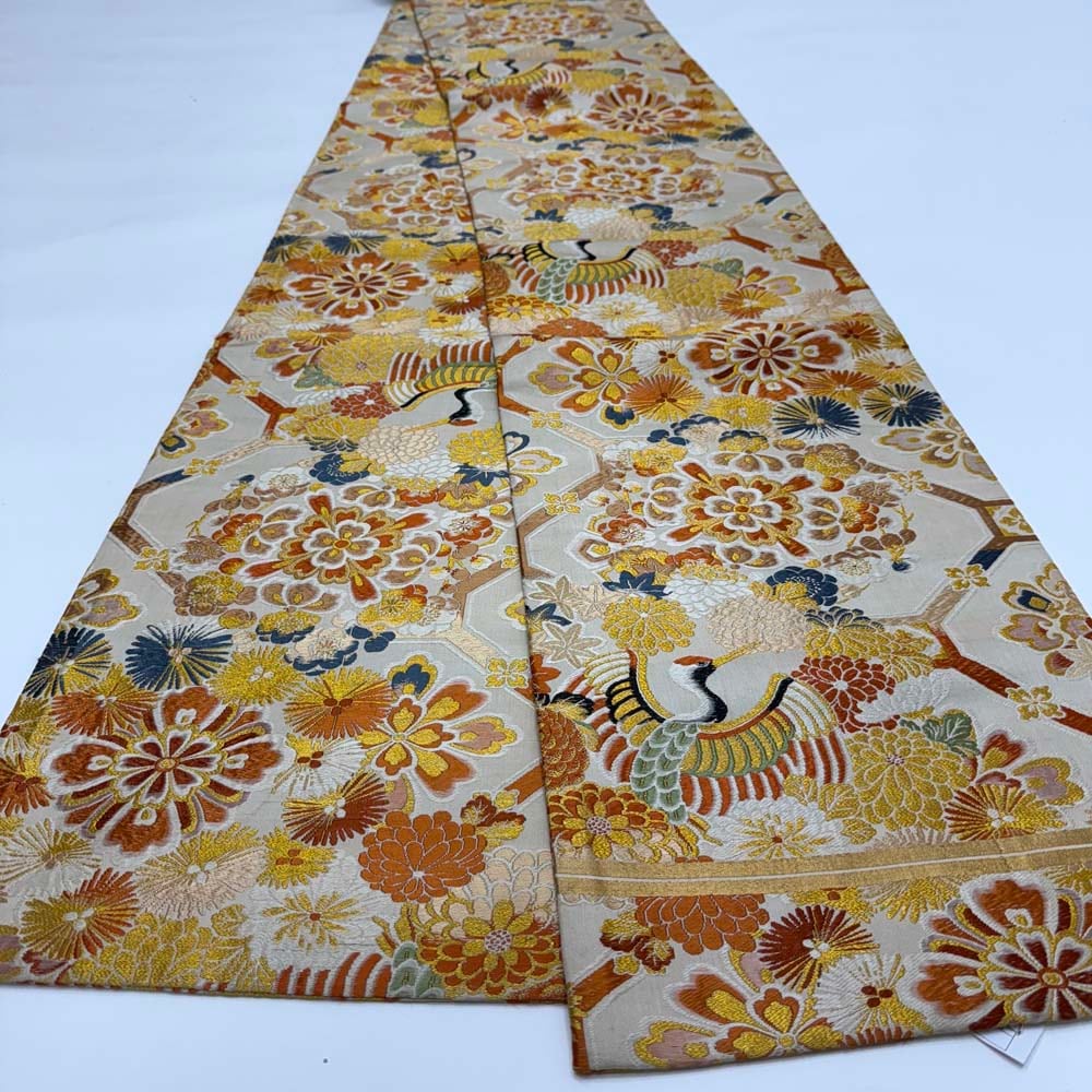 丸帯 アンティーク ヴィンテージ 全通 金帯 410cm 花嫁衣装 貸衣装 中古 リサイクル 結婚式 婚礼 着付け 舞台 きもの 着物 5097