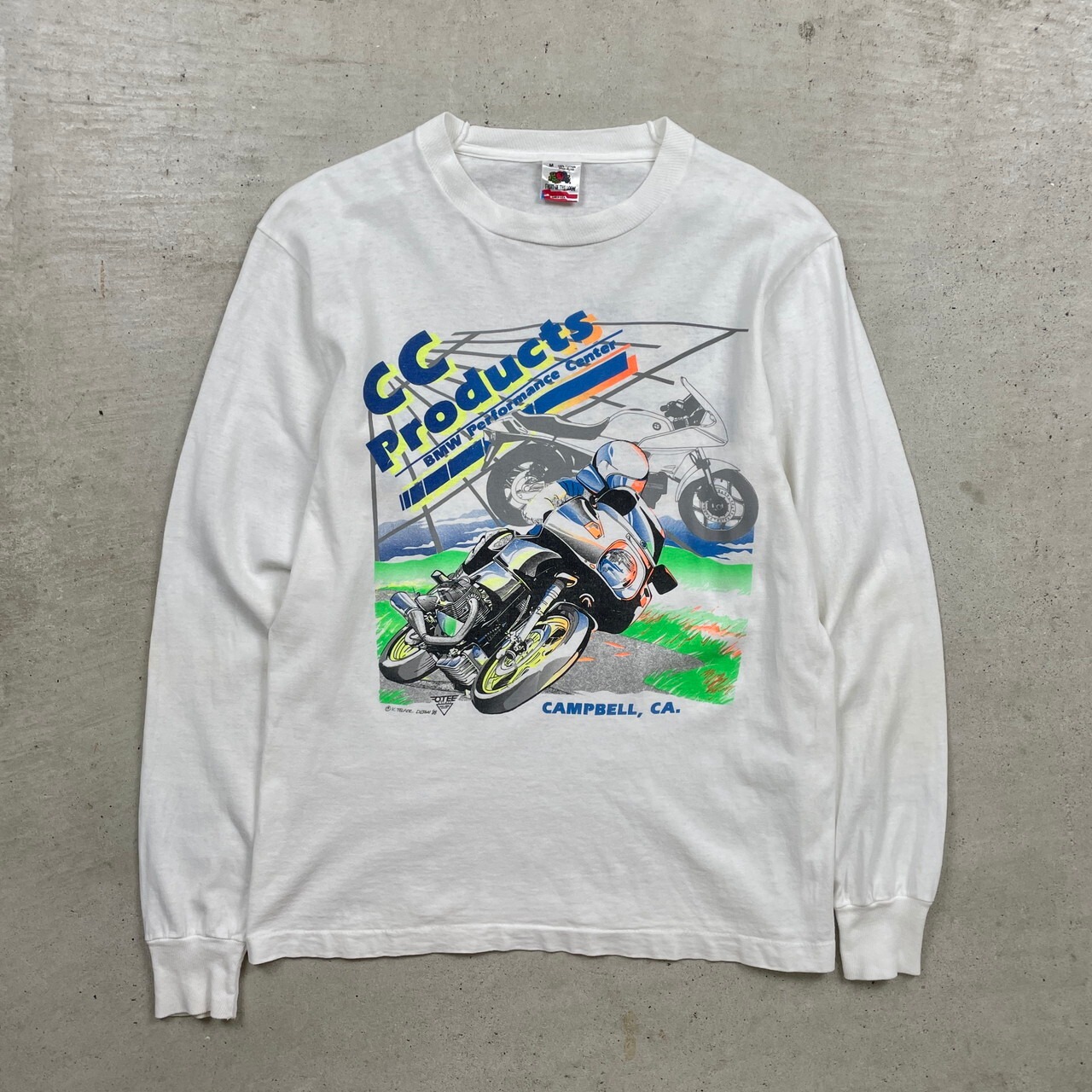 90年代 USA製 企業ロゴ BMW バイク プリントロゴ ロングTシャツ ロンT 