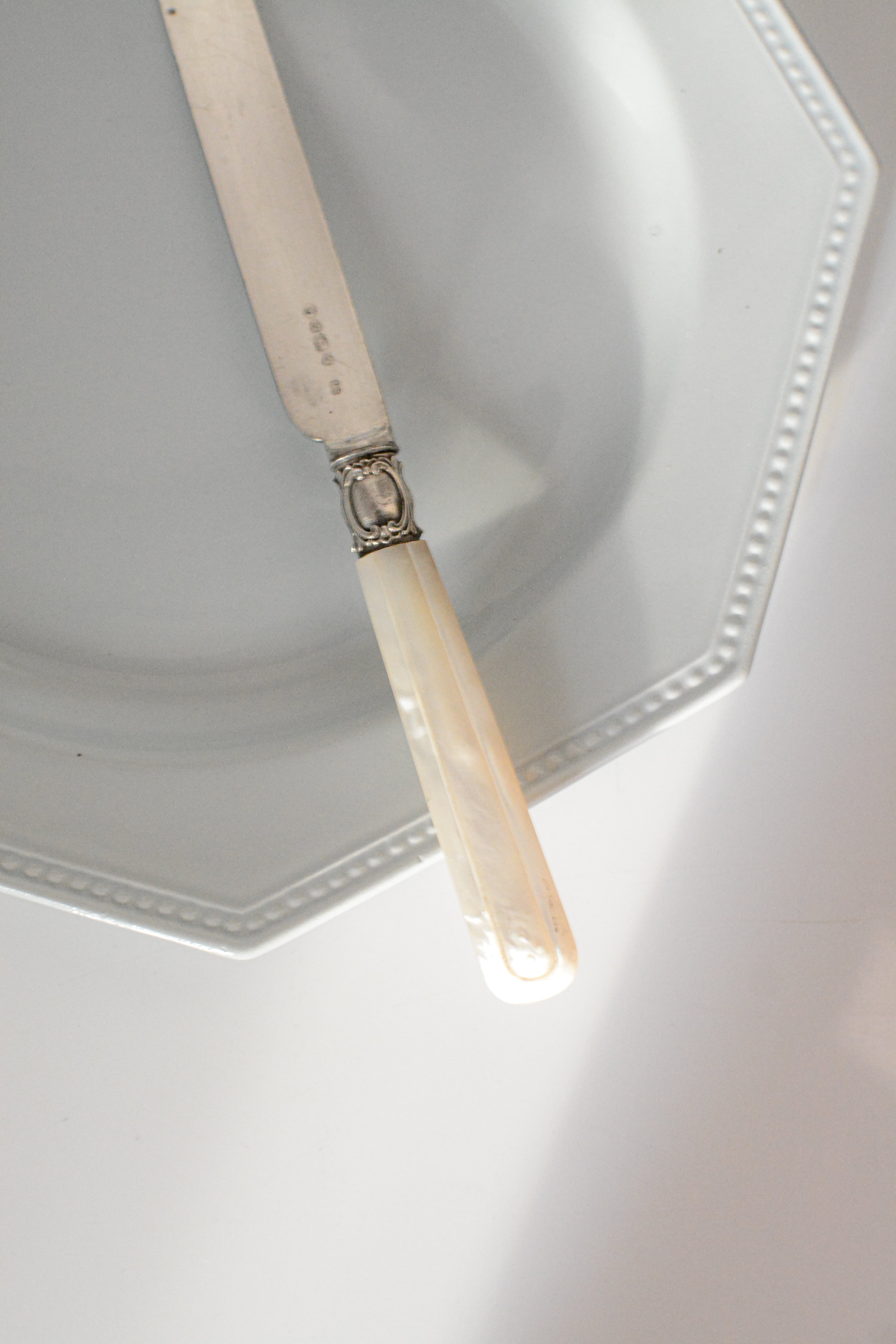 antique Mother of Pearl Dessert Knife