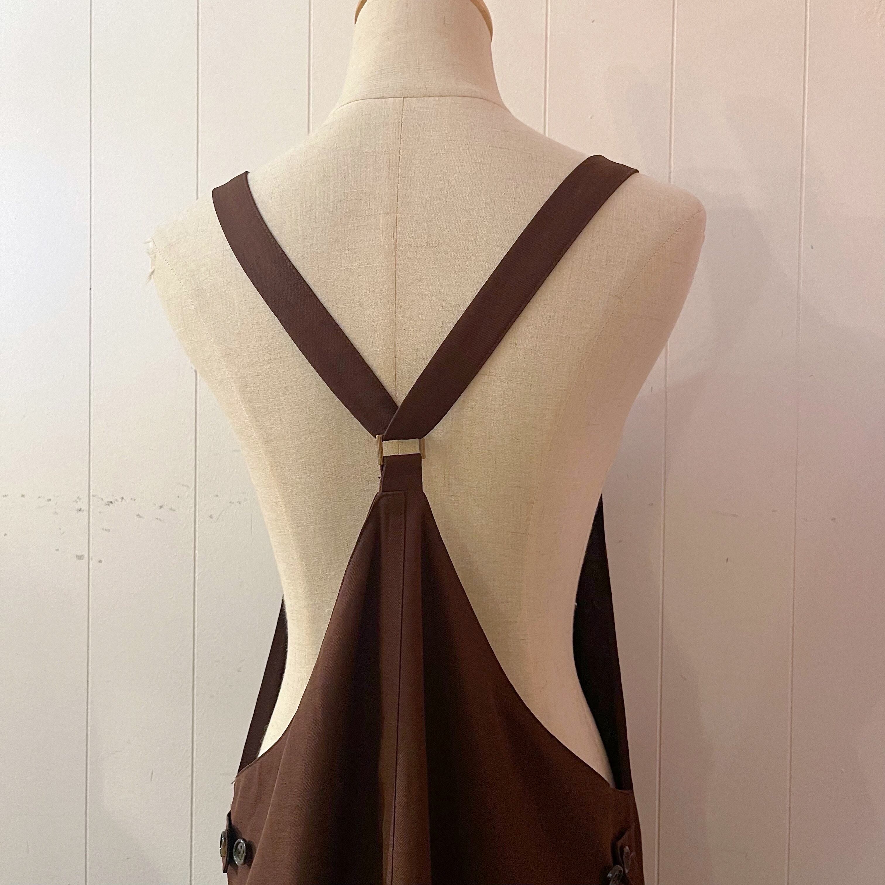 brown front fastener jumper skirt