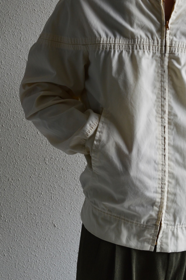 Sears 1970's Derby Jacket Ivory Light Cotton Cloth TALON Zipper  シアーズ 70s ダービージャケット 棒タロン