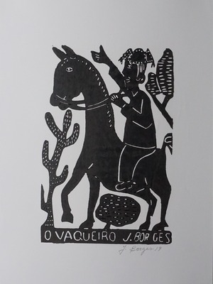 J.BORGES ジョタ・ボルジェス 木版画 M　【O VAQUEIRO】