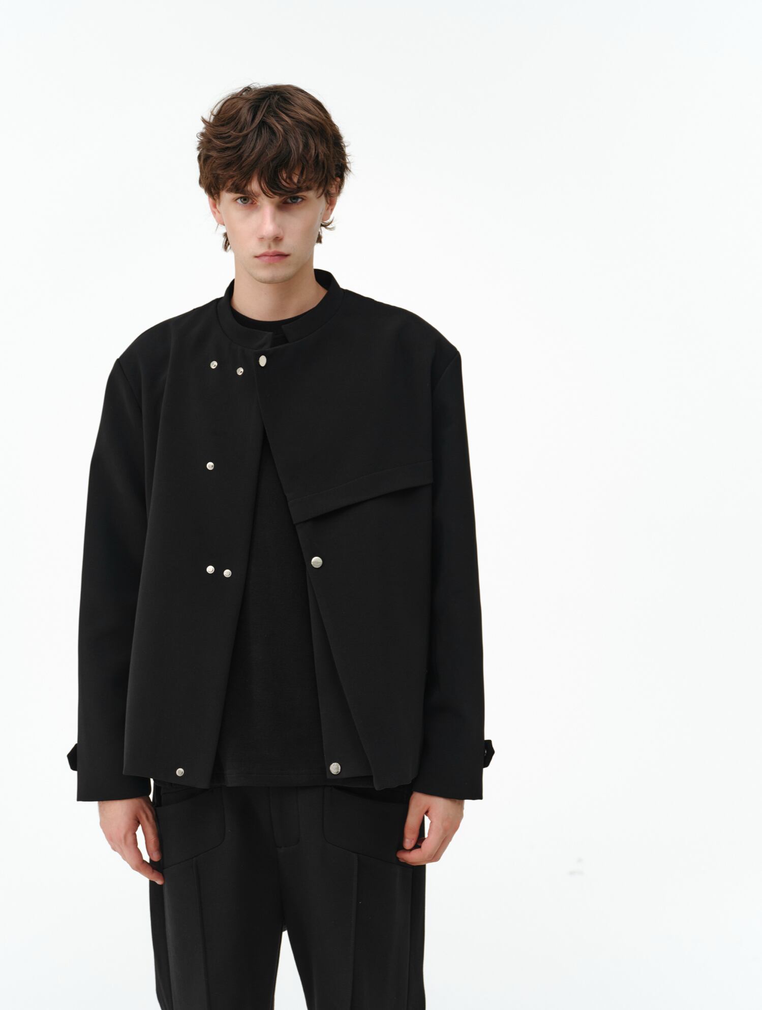 【ORV0115】Stand-Collar Deconstructed Loose Jacket