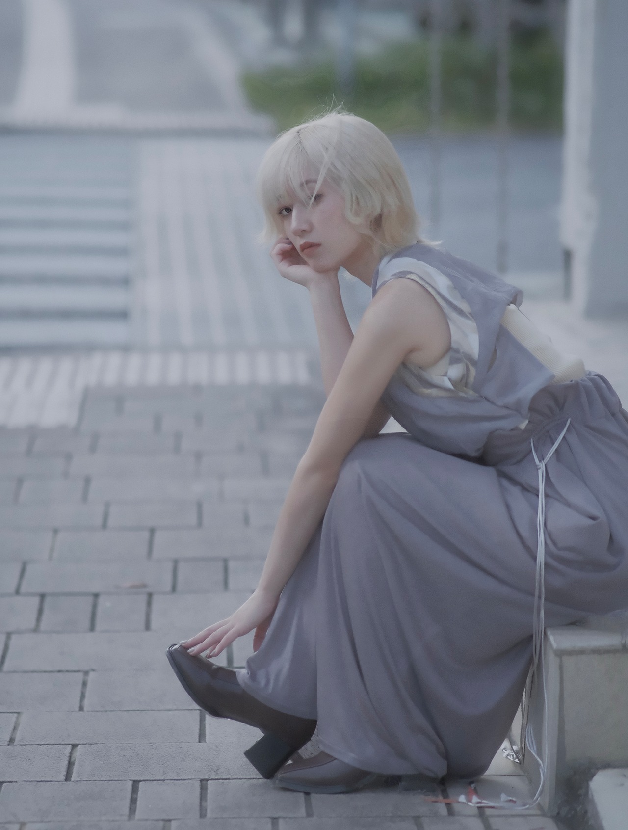 【予約】Drawstring Double Face Skirt / WISTERIA - 1