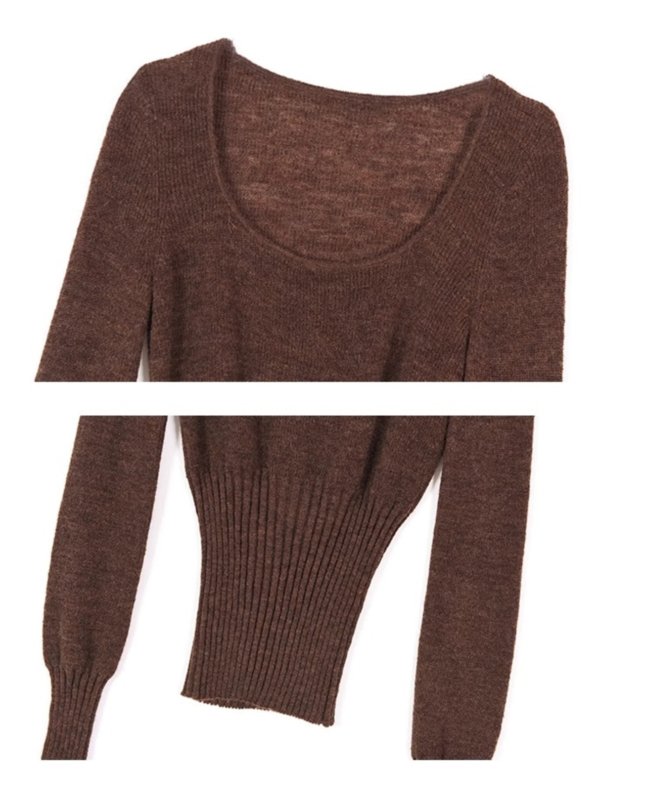 Round neck rib hem Knit T20273