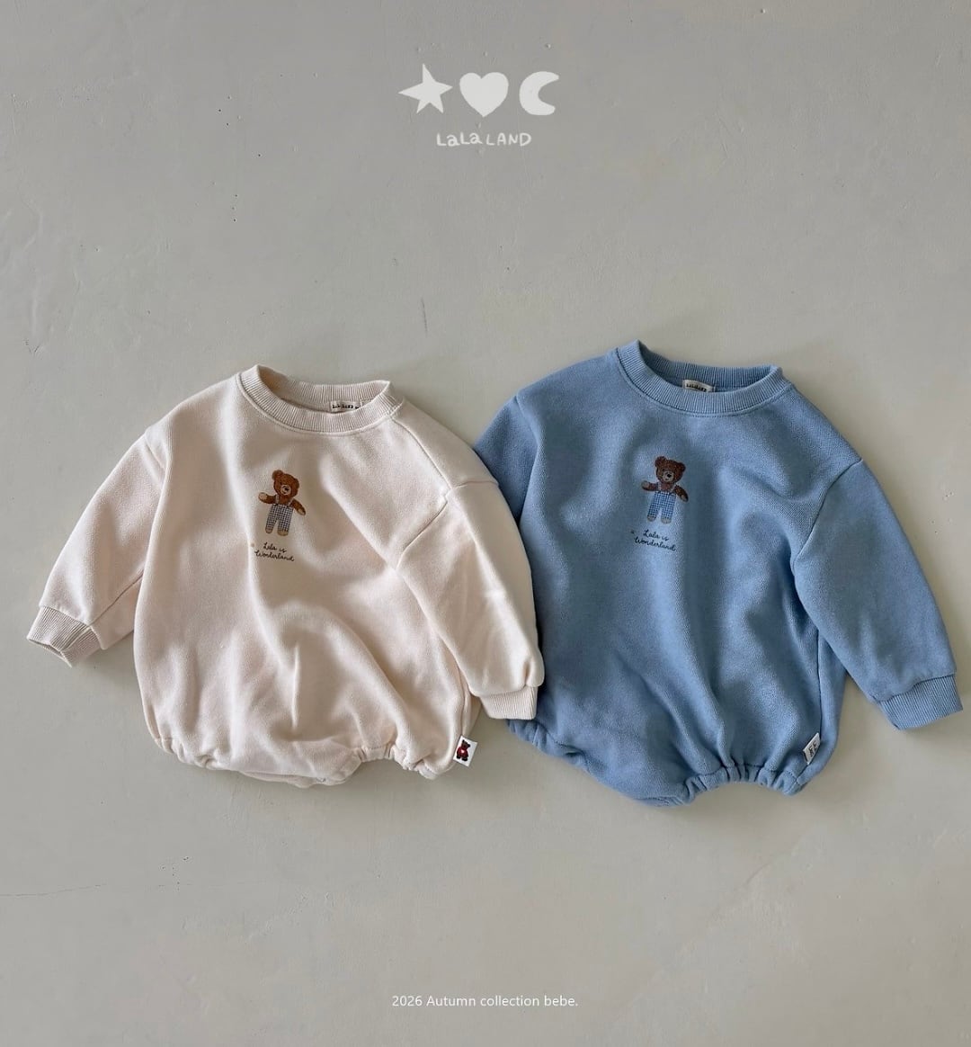 送料無料【予約】/  baby ベアロンパース /lalaland