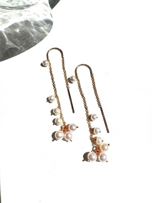 【衣】coscos ベビーパールチェーンピアス