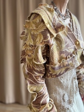 floral pattern frill remake knit cardigan-5152-2