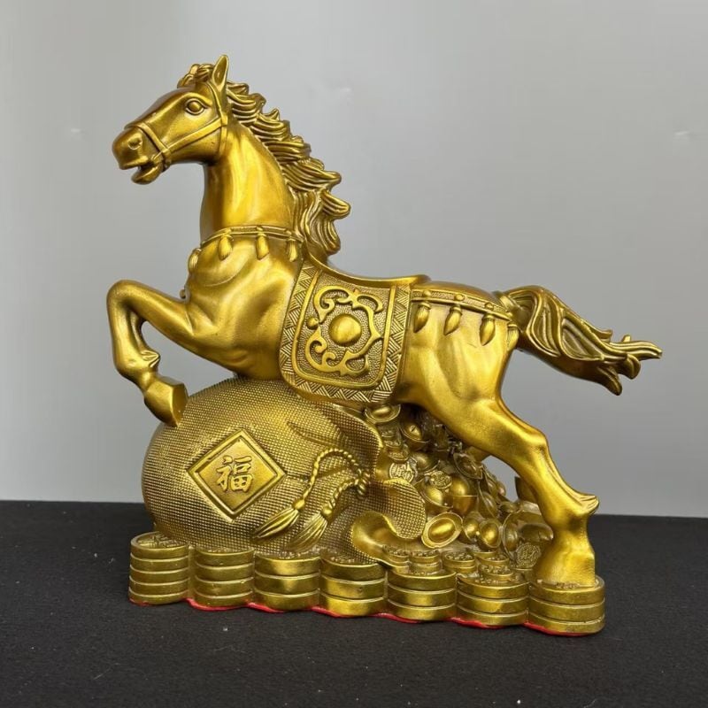 金馬 置物 オブジェ 風水 午年 干支 十二支 銅製 馬の置物 開運