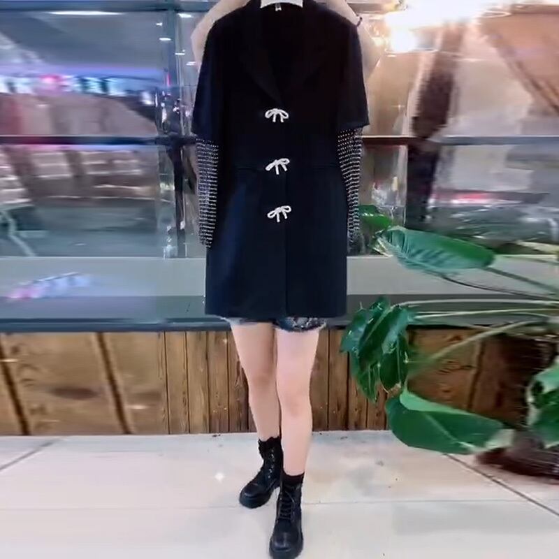 プラスサイズファットmmドレス2020秋新作スタイルエレガントファッション自家栽培明るいダイヤモンドステッチステッチミドル丈スカート女性のeignスタイル ミックスインファッション58070824454