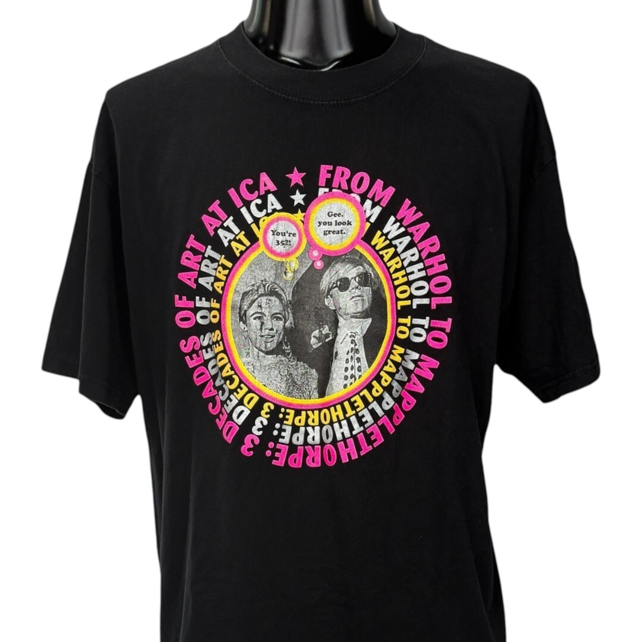 【ANDY WARHOL / ROBERT MAPPLETHORPE】アンディ・ウォーホル / ロバート・メープルソープ "3 DECADES OF ART AT ICA" GILDANタグ 90's Vintage Tシャツ
