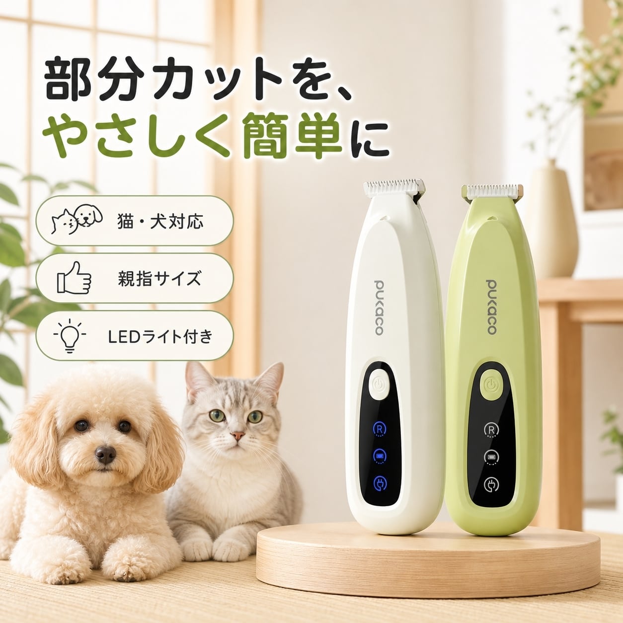 JL27 .親指サイズ ペット用電動バリカン 猫用足裏毛剃り 犬用バリカン