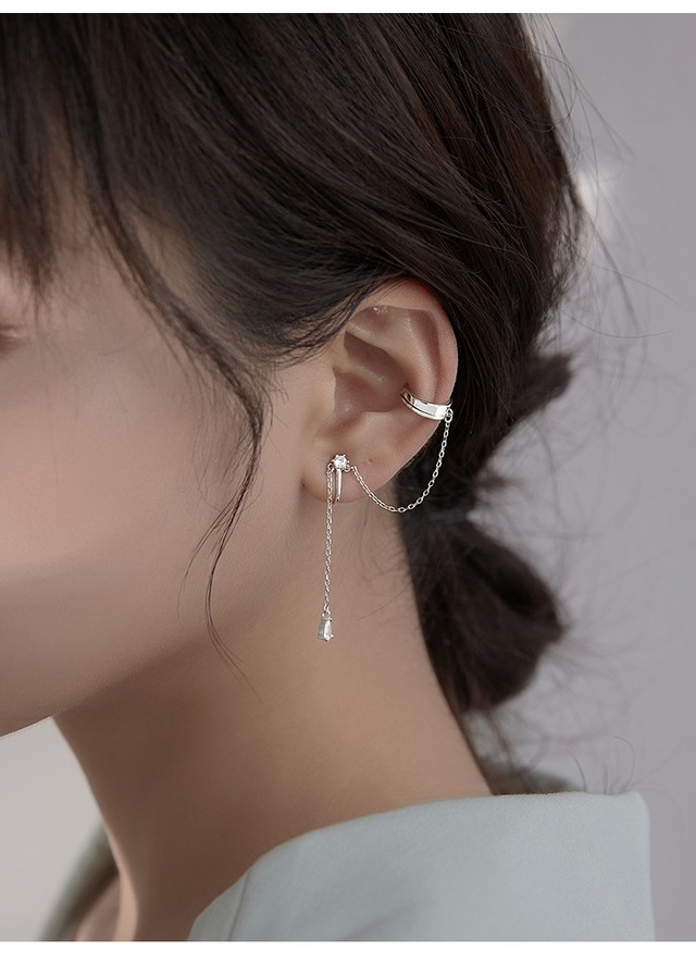 フリンジ耳骨クリップペア - 925ヘルスピアス
