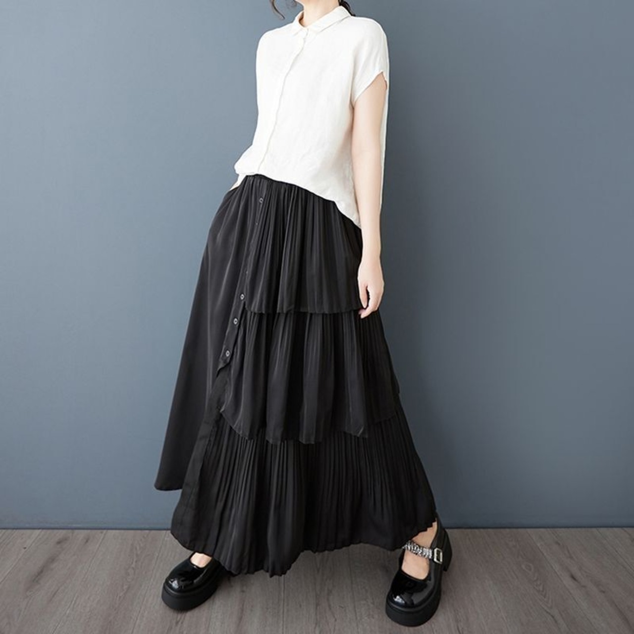 アシンメトリー ティアード スカート  00236