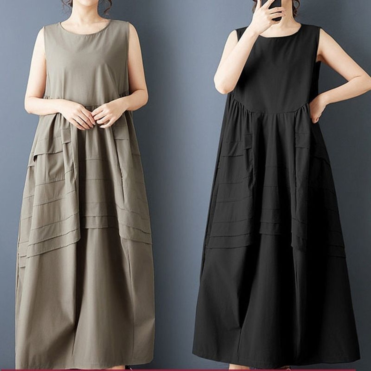 立体 切替 フレアワンピース  30218