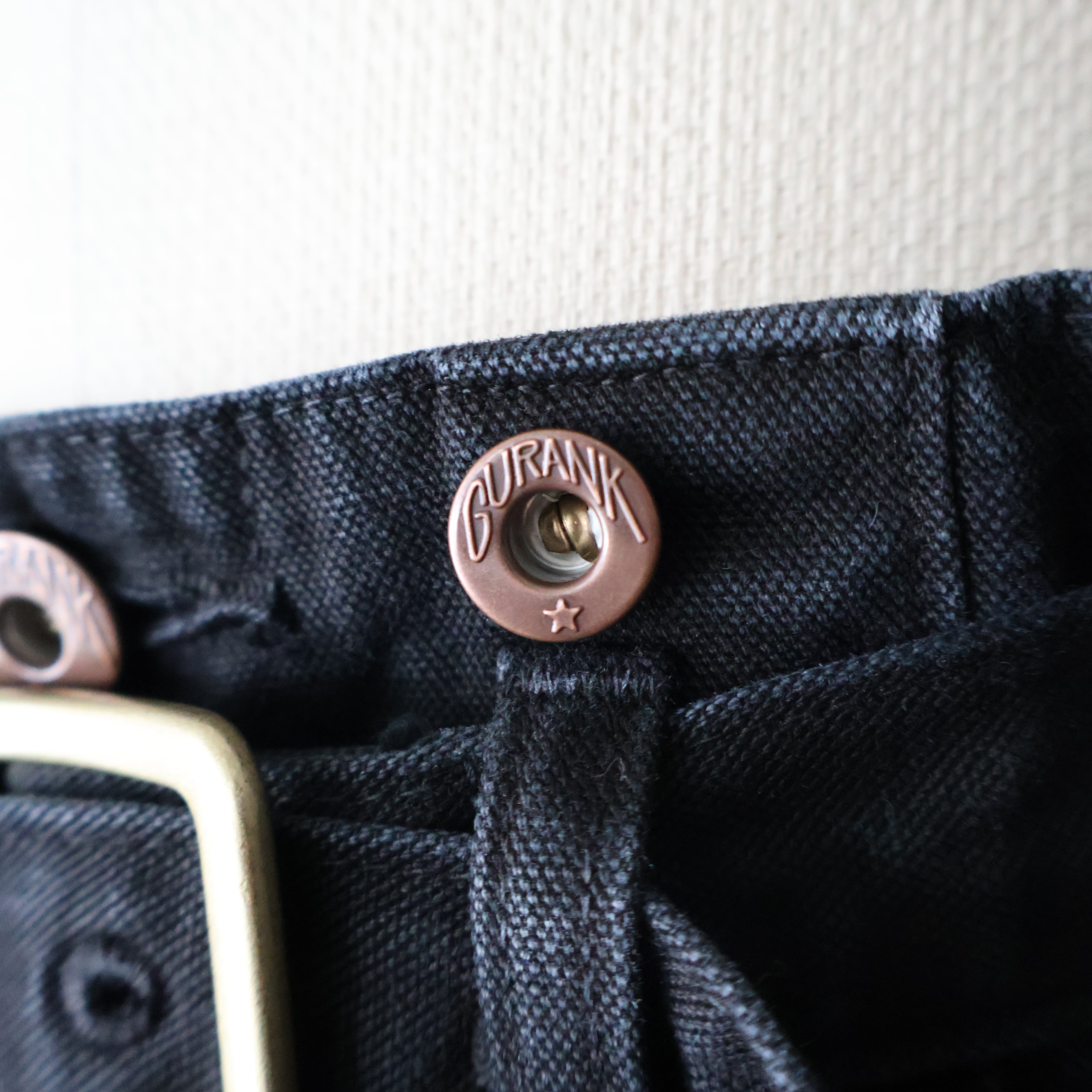 Gurank “ CH belted work pants ( Black )” | H.inch