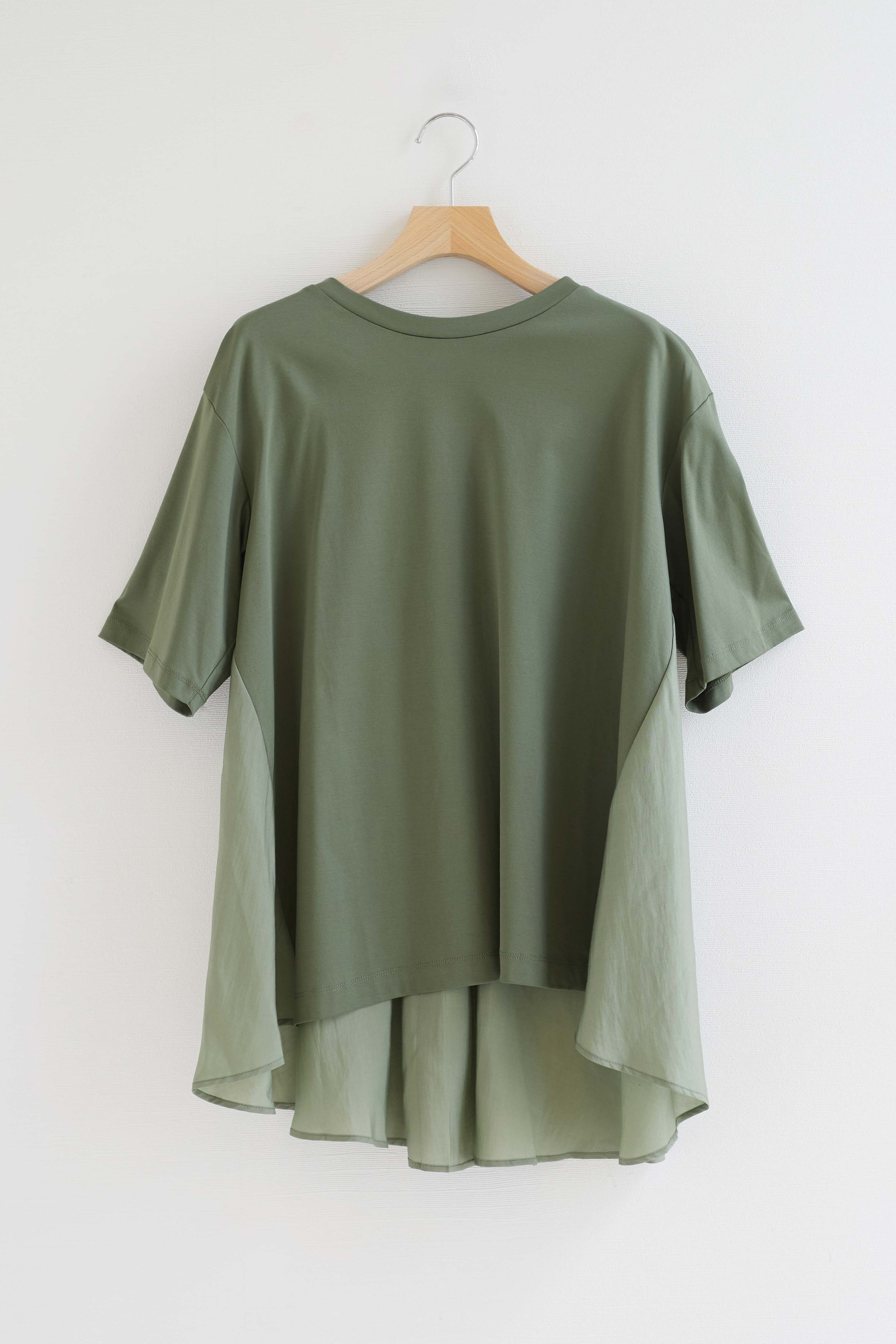 ADAWAS(アダワス) / SILKET JERSEY FLARED TEE / BLACK・KHAKI