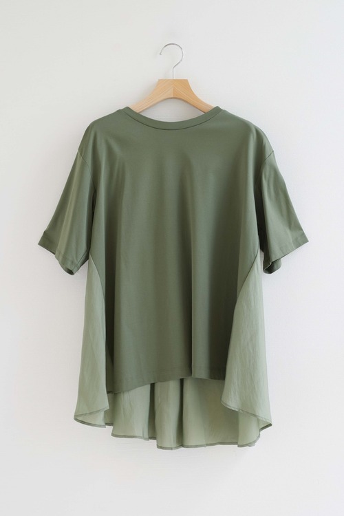 ADAWAS(アダワス)  / SILKET JERSEY FLARED TEE / BLACK・KHAKI