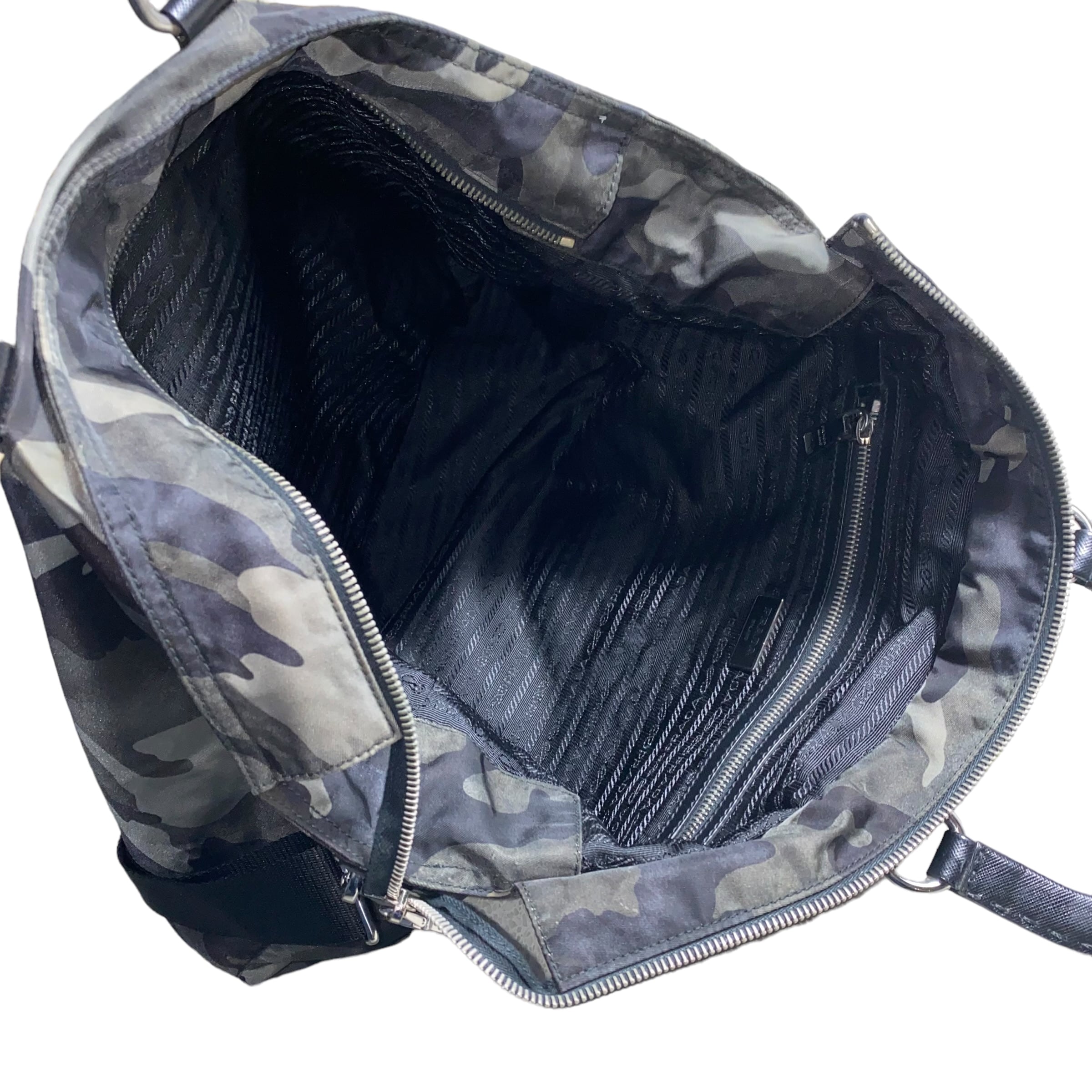 PRADA テスートタトゥー ナイロンポーチ ドラゴン カモフラージュ 箱入 PRADA camouflage pattern nylon tote bag “Dragon & Sword” | NOIR ONLINE