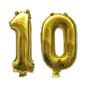 【LEISURE CLUB】誕生日 数字バルーン 数字1+0 10歳 40インチ ゴールド 風船 セット バースデー パーティー バースデー デコレーション セット きらきら風船 パーティー お祝い 結婚式 記念日 お祝い 誕生日 飾り付け (ゴールド、1+0)