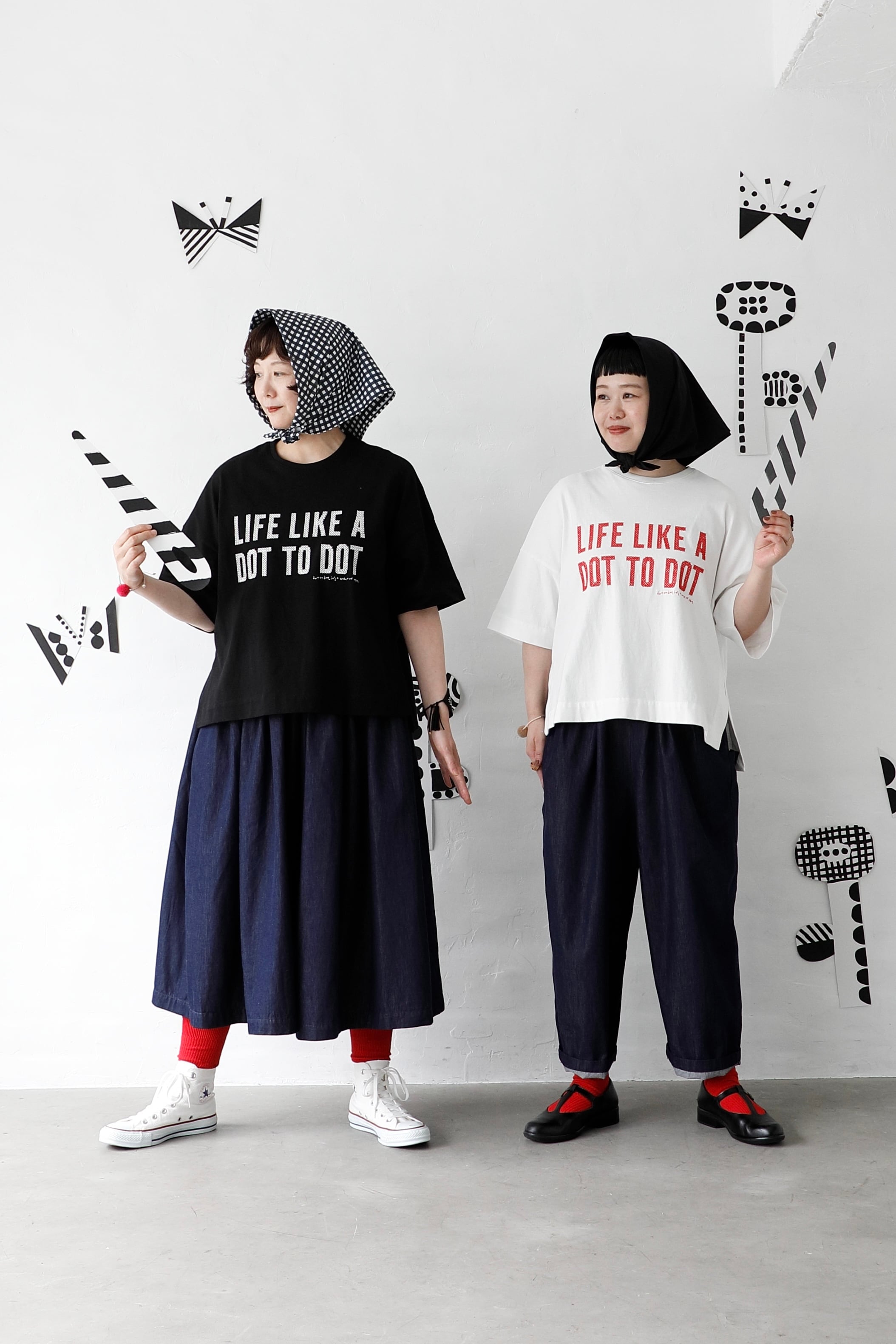 dot to dot works堀川波クロスステッチロゴTシャツfofofofa クロスステッチロゴTシャツ | dottodot-works