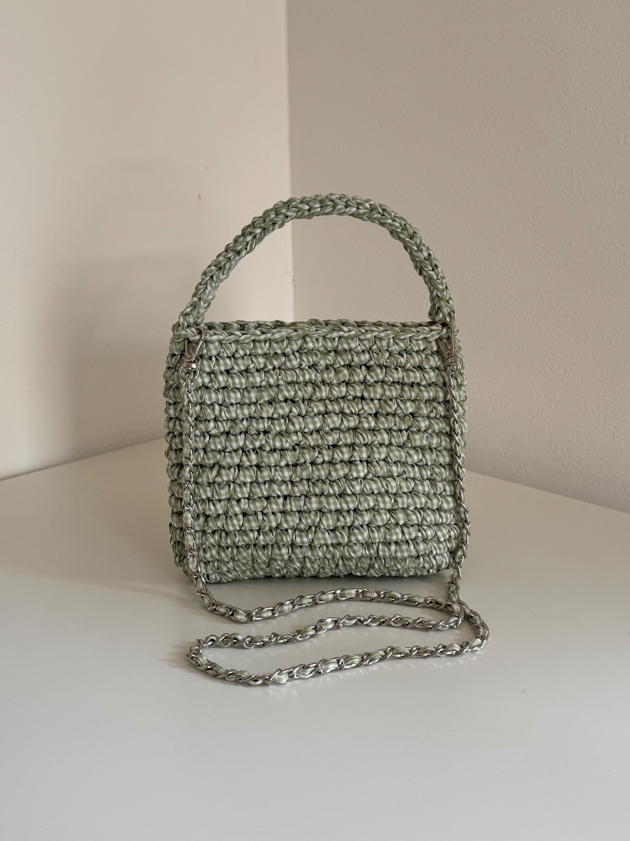 【即納】gingham check 6 green