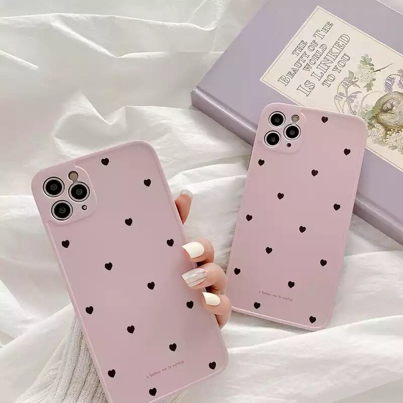 ガーリー♡ 小粒ハート柄 iPhoneケース【iPhone12proMax】 Matey iPhoneケース シンプル ハート柄 iPhone12 スマホケース
