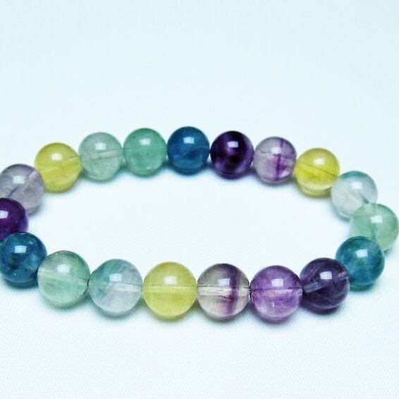 フローライト ブレスレット 10mm 蛍石 螢石 ブレス 一点物 メール便可 [M便 1/10] 111-45735