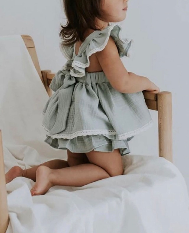 フリルドレス&レースショートパンツ