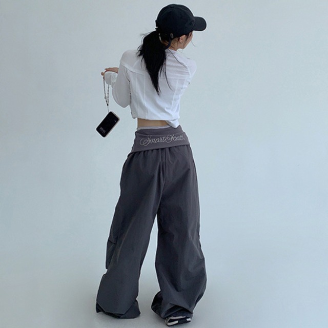 waist design gray pants　ウエストデザイングレーパンツ　J1313