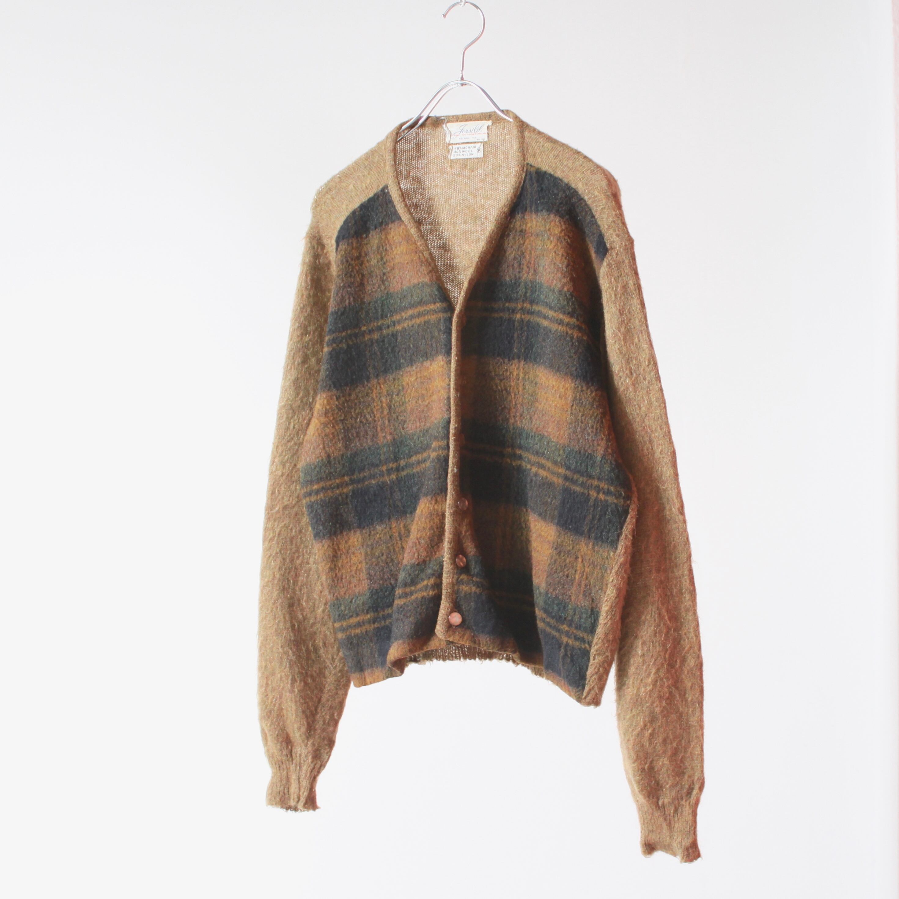 . 's Jensild Plaid mohair knit cardigan s 年代 モヘア