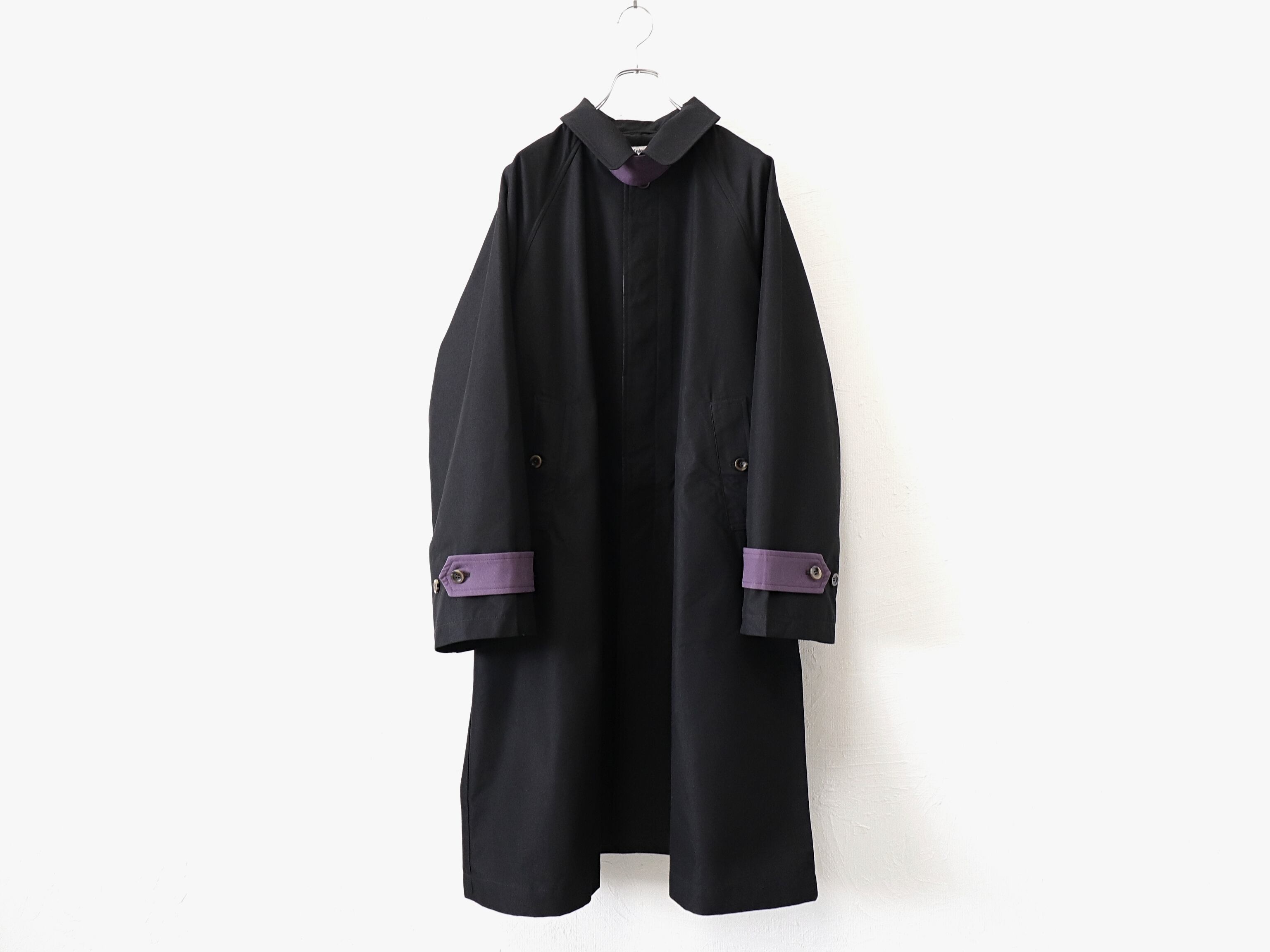KELEN / BAL COLLAR COAT“GRAVES 2TONE” - BLACK ケレン / バルカラー
