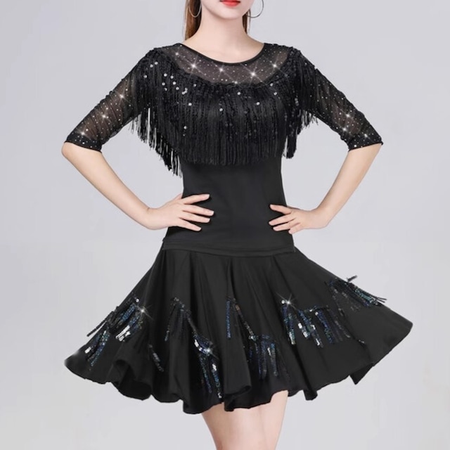 フリンジ Vネック ビジュー フレアスカート セットアップ ds1429