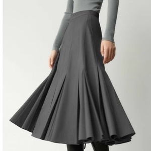 hem pleats A line skirt(2color)<sk1761>