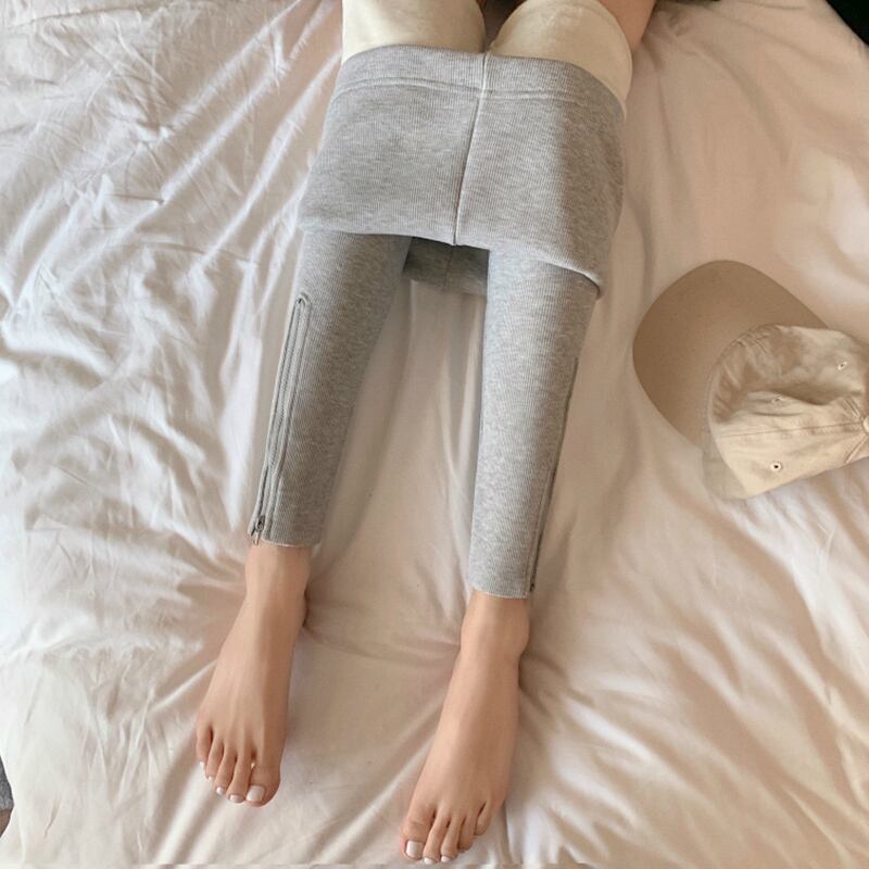 ベルベットレギンス オータムウィンタージッパーパンツ ロング 秋物 冬物 YY-ファッション4699902825