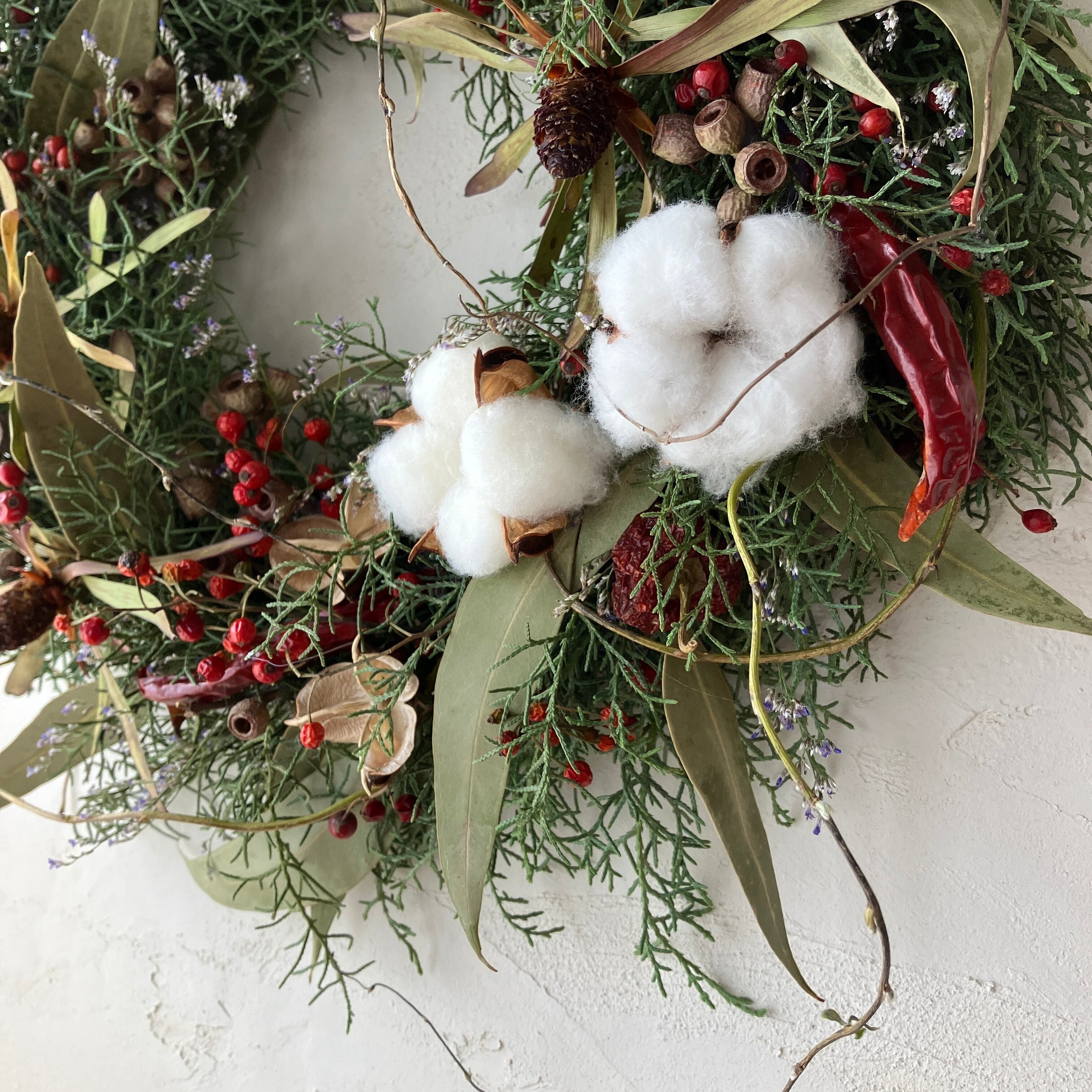 【魔女の棲む森 ～berry berry～】ドライフラワー クリスマスリース 魔女の棲む森 ～berry berry～】ドライフラワー クリスマスリース