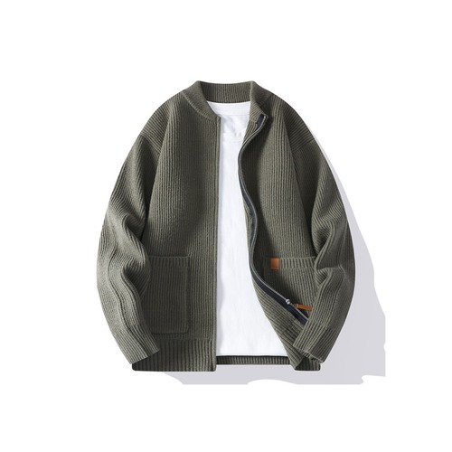 スタンドカラーニットジップカーディガン　TB1777 画像