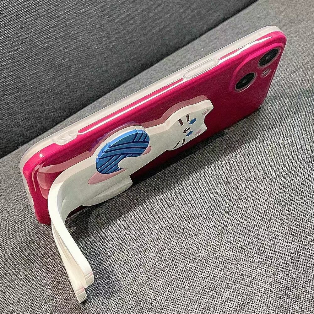 iPhone14 Pro Max 13 12ケース 猫 スタンド付き 可愛い 立体的