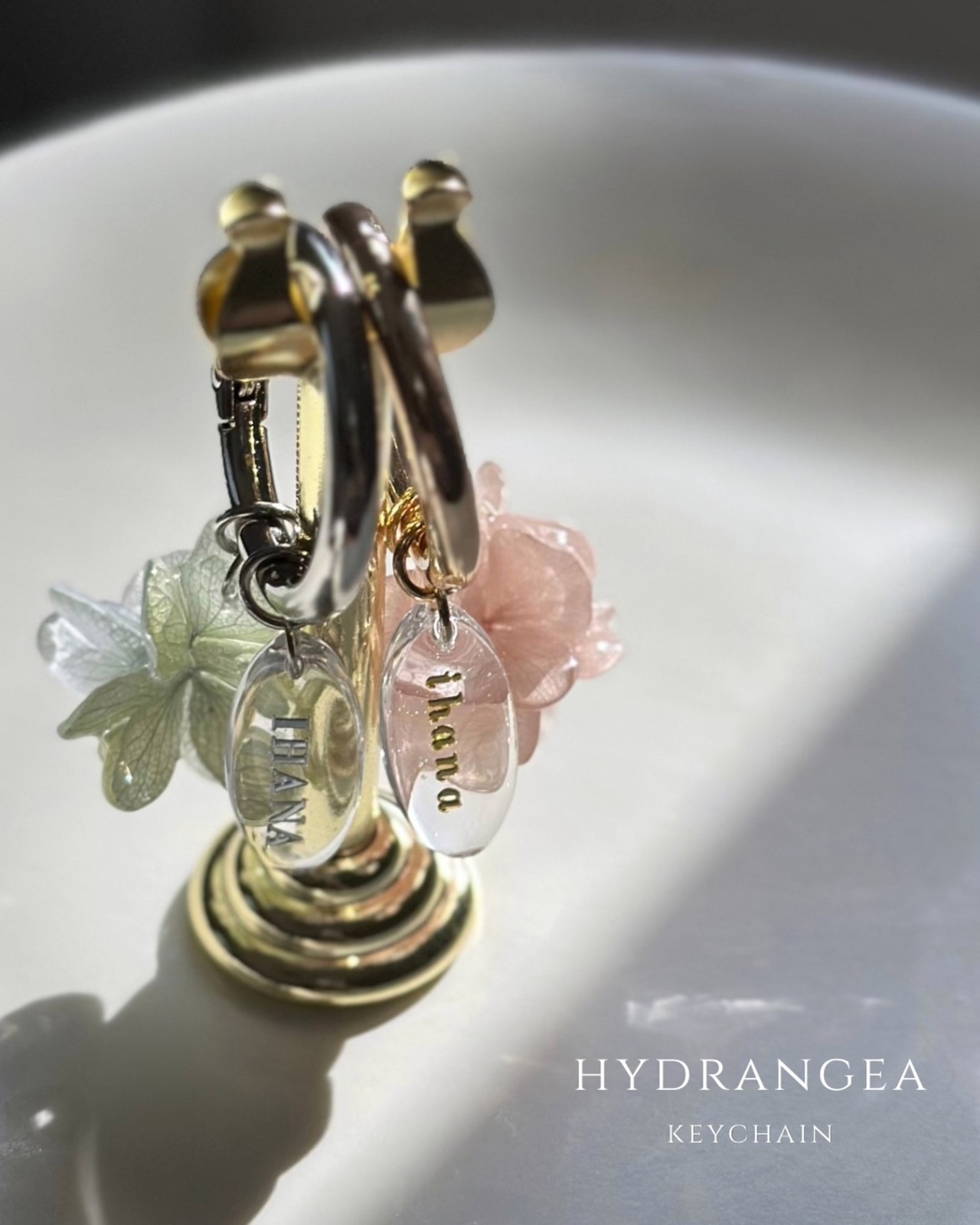 hydrangea keychain【name plate】