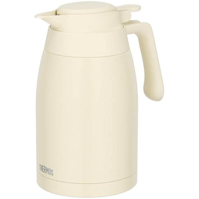 【食洗機対応モデル】 サーモス ステンレスポット 1.5L アイボリー 保温ポット 卓上ポット 保温保冷 広口設計 TTG-1500 IV